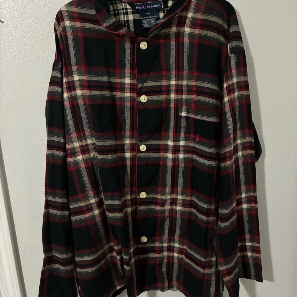 Polo by Ralph Lauren Men's Red and Black Plaid Shirt Jacket